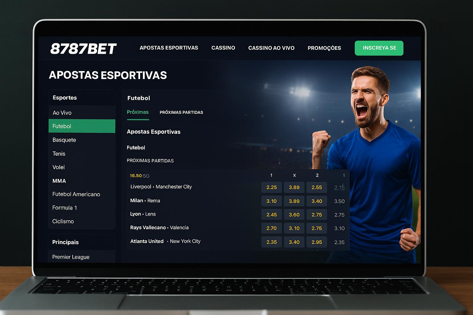 Aposte em apostas esportivas no cassino online 8787BET